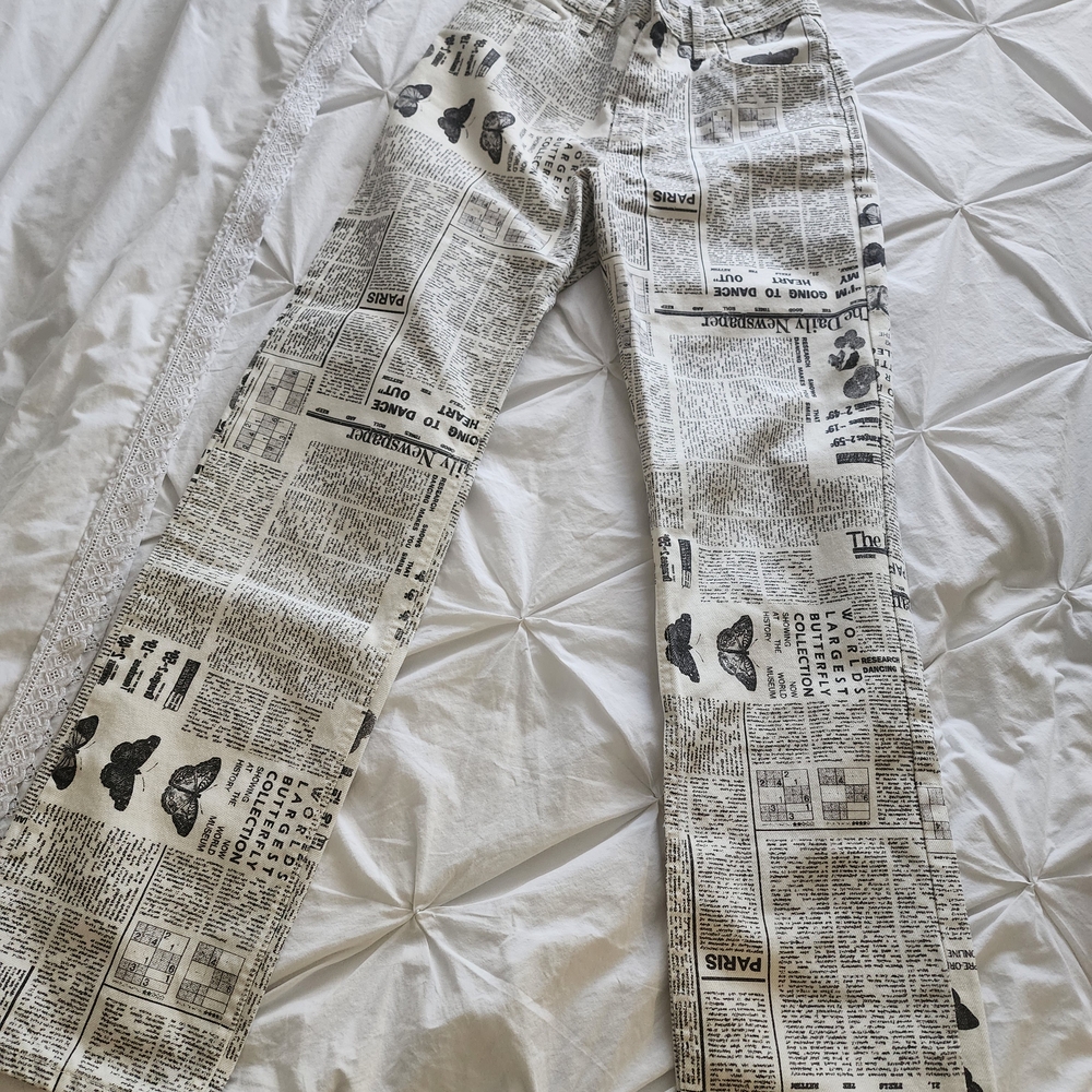 Zara Newspaper Straight Leg Denim Jeans